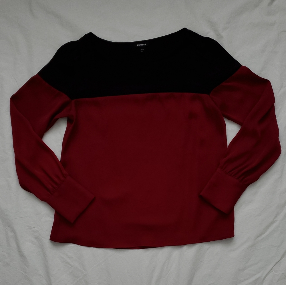 Express color block blouse
